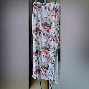 Tildon Floral Skirt in Red, Black, and White